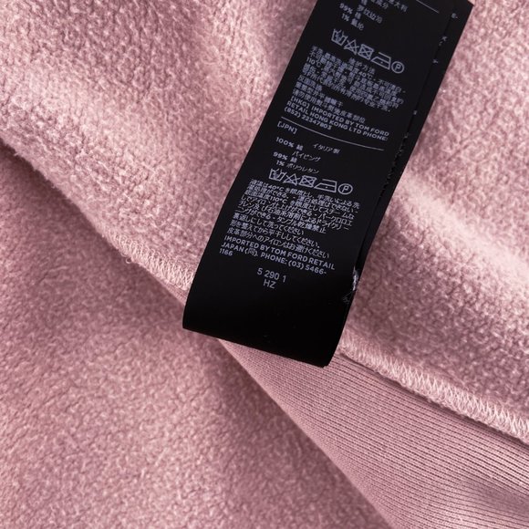 RARE TOM FORD Logo Hoodie Sweatshirt Full Zip GARMENT DYED Salmon Pink Boxy XL - Picture 10 of 13